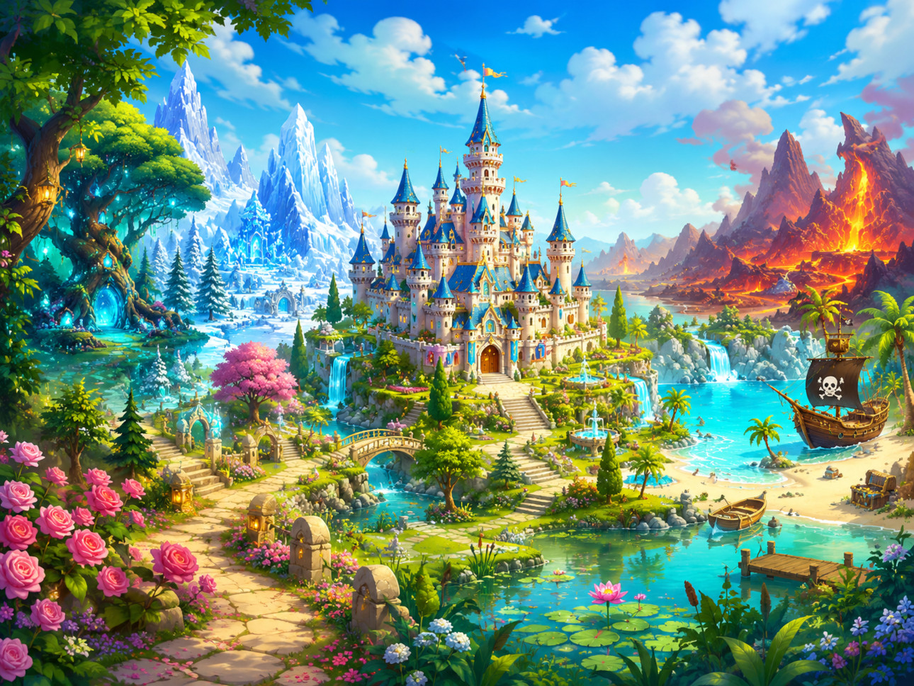 Mahjong Castle fantasy world and tile matching gameplay.