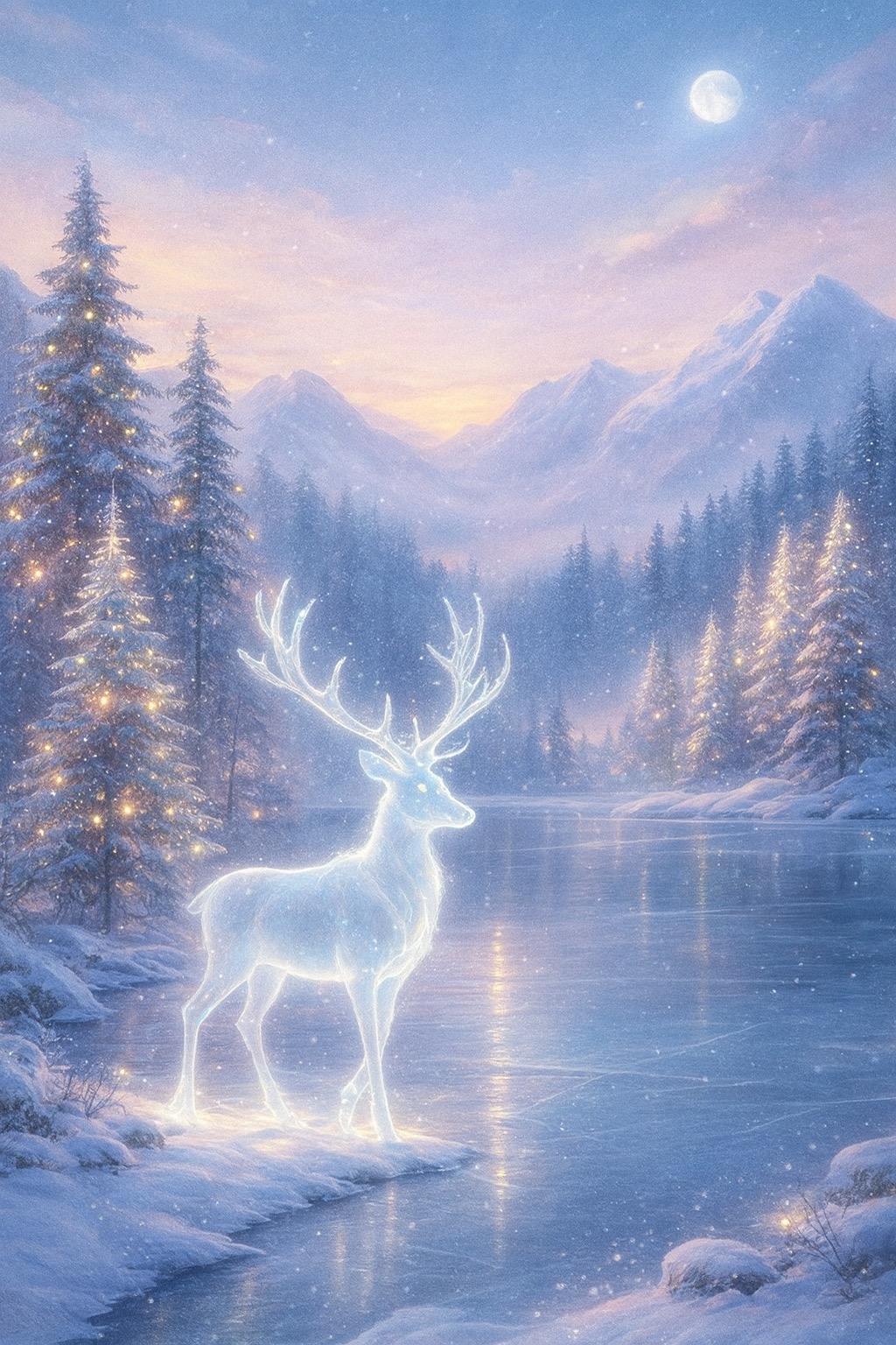 Zen Circle gameplay screenshot with glowing circle and winter wolf illustration.